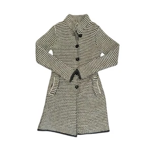 Wolle Alpaka Mischung Cocogio Long Cardigan Staubtuch Pullover Knopf Pullover Italy - Bild 1 von 10