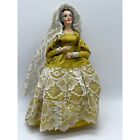 Vintage Spanish Doll Collectible Green Dress Lace