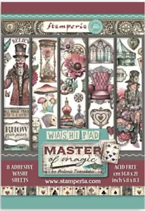 Stamperia - MASTER OF MAGIC - WASHI PAD ADHESIVO A5 - 14,8cm x 21cm - Imagen 1 de 10