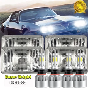 For 1977 1978 1979 1980 1981 Pontiac Firebird Trans AM 4x6" LED Headlights 4pcs - Picture 1 of 14