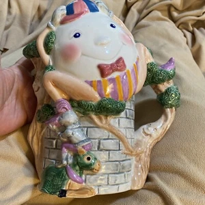 Fitz & Floyd OCI Humpty Dumpty Drinking Pitcher 1982 Vtg Mint 9” - Picture 1 of 16