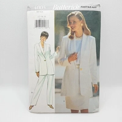 Butterick 4005 Misses' Jacket Skirt And Pants Sewing Pattern Size 22-16 Uncut - Image 1 of 4
