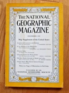 National Geographic diciembre 1940; maharajás; India; río Jordán; aviación - Imagen 1 de 21