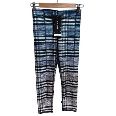 Terez Womens XS Blue Black Plaid Leggings NWT - Image 1 of 4