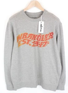 Wrangler Homme M Gris Pull Sweat Manches Longues Mélange de Coton - Imagen 1 de 8