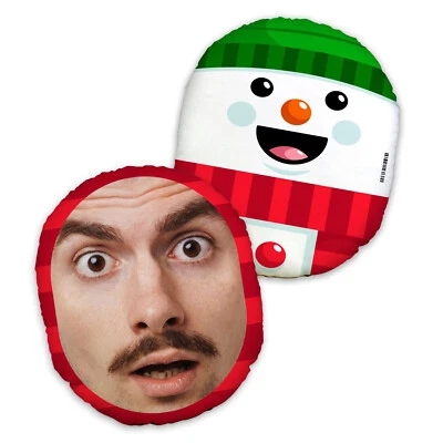 Christmas Snowman - MUSH CUSH™ Custom Photo Cushion - Face cushion - Image 1 of 4