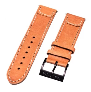 Nautica Men's A14530G | 24mm Brown Leather Original Watchband | Watch Strap - Picture 1 of 2