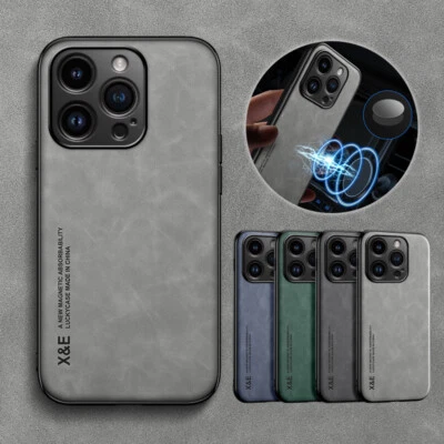 ShockProof Magnetic Leather Case For iPhone 17 16 15 14 13 Pro Max 12 11 8 Cover - Image 1 of 4