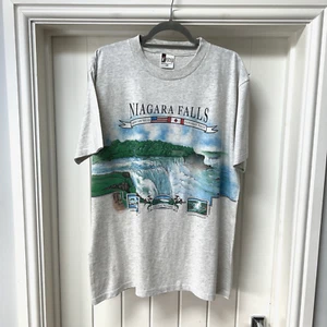 Vintage Niagara Falls T-Shirt Adult Large Grey Graphic Tee Crew Neck 100% Cotton - Picture 1 of 10