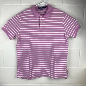 Polo Ralph Lauren Mens Classic Fit Polo Shirt Pink Striped - Size XL - Picture 1 of 5