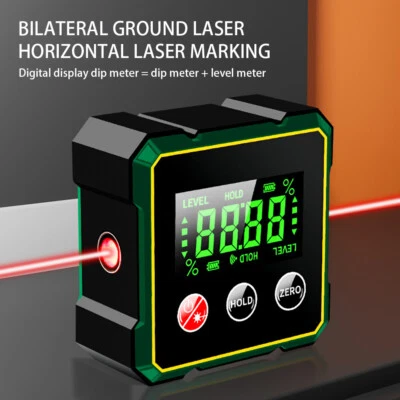 Digital Angle Finder with Electronic Laser 4-side Strong Magnetic Angle Gauge - Image 1 of 4