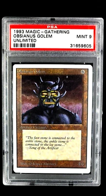 1993 MtG Magic the Gathering Unlimited Obsianus Golem  Uncommon PSA 9 - Image 1 of 4