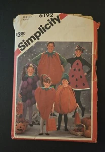 Patrones de simplicidad Disfraces de frutas para adultos Sandía Uva Calabaza #6192 1983 Corte - Imagen 1 de 4