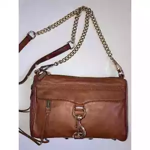 Rebecca Minkoff Mini Mac a tracolla a catena in pelle marrone - Foto 1 di 7