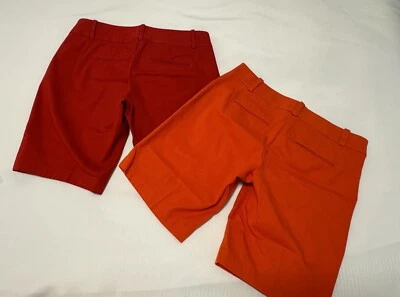 Ann Taylor Boardwalk 短裤女式 2P 码娇小红色和橙色 ( Sho1251Ss) — 第 1/4 张图片