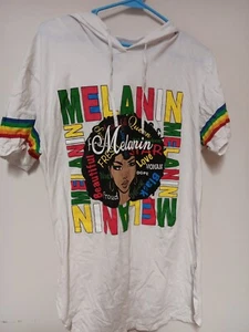 Juneteenth Shirt Women's Plus 3X Black Woman Afro Top Melanin Hooded Shirt 3X - Picture 1 of 20