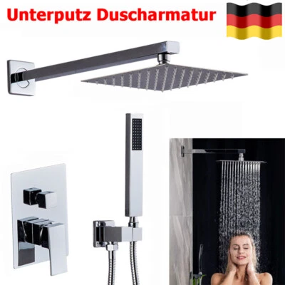 Unterputz Duscharmatur Set Regendusche Duschkopf inkl. Handbrause Regenbrause DE - Bild 1 von 4