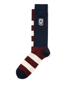Ralph Lauren - 1 pack Striped Crest Trouser Dress Socks for Men - Navy - NWT - Picture 1 of 4