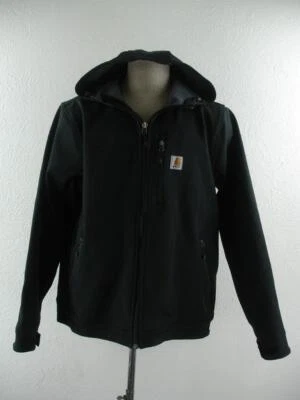 Men L Carhartt 102200 Black Crowley Jacket Hooded Lined Rugged Flex Work Cordura - Image 1 of 4