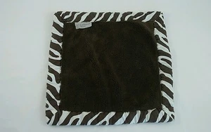 Wendy Bellissimo Brown Zebra Safari Lovey Security Baby Blanket 14x14" Square  - Picture 1 of 2