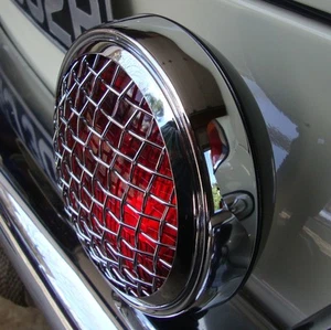 STOP Light Red Vintage Mesh grille fog light wire grill for Porsche VW AAC153 - Picture 1 of 6