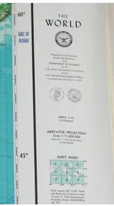 “The World Map” series 1142 1971. US Topographical Command. 9 Sheets. - Picture 1 of 1