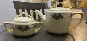 Rosenthal Selb Bavaria Donatello Coffee Tea Pot Sugar Bowl Art Deco Gold Set - Picture 1 of 16