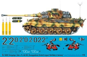 Peddinghaus 1/16 Tiger II Tank Markings Stab. / s.Pz.Abt.505 Ohrdruf 1944 991 - Picture 1 of 1