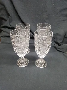 Set of 4 Vintage Crystal Clear Industries Meridian Iced Tea Glasses Goblets - Picture 1 of 8