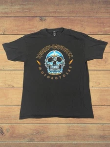 Harley Davidson Motorcycles Skull Eagle shirt Langhorne Pa Sz Lg Stars & Stripes - Picture 1 of 8
