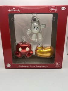 Disney Hallmark 85. Jahrestag mundgeblasenes Glas Mickey Mouse Ornament Set #3 - Bild 1 von 4