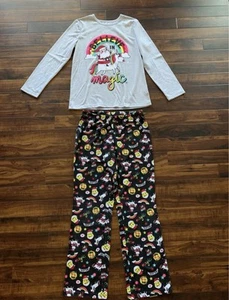 USED Girl’s JUSTICE Christmas Pajamas- Size 14/16 - Picture 1 of 3