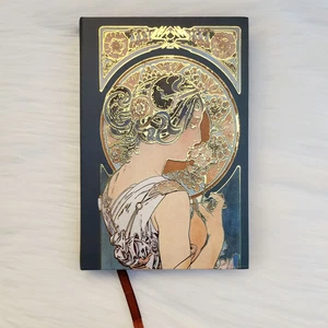Alphonse Mucha Vintage Lady Art Nouveau Hardcover Gratitude Reflection Journal - Picture 1 of 8