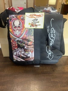 Ed Hardy Messenger Shoulder Black Bag By Christian Audigier New - Picture 1 of 14