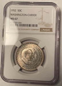 1952 Washington Carver Commemorative Half Dollar NGC MS67 - Picture 1 of 4