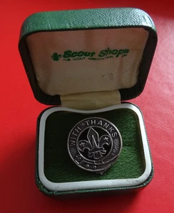 Vintage Silver Scout 'With Thanks' Badge in original box - Picture 1 of 4