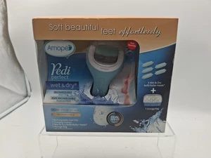 Amope Pedi Perfect Wet & Dry Rechargeable Foot File with 5 Roller Refills & Bag - Picture 1 of 3