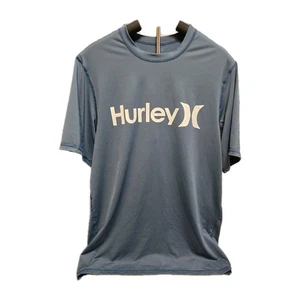 Hurley One And Only Surf Shirt UPF50+ Large Dark Blue Mens Swim Beach UV Protect - Picture 1 of 8