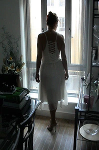 ***SALE*** Beautiful New Elegant Romantic Cream Dress with Corset Detail to Back - Picture 1 of 3