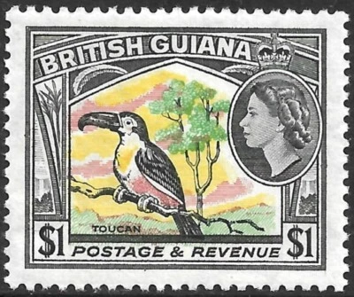 Hermosa Guayana Británica Scott 286 Queen Type XF/Excelente Como Nueva Ligeramente Bisagras 1963 Foto 1 de 2