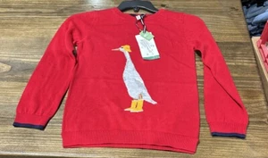 NWT Joules Girls Miranda Red Duck Jumper Sweater Age 7-8 - Picture 1 of 4