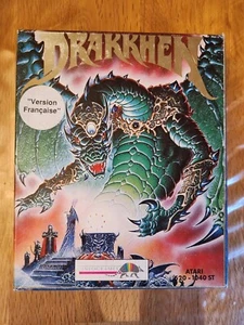 Vintage Spiele Drakkhen VF auf Atari ST komplett getestet Anleitungen Karte Garantie Box - Bild 1 von 3