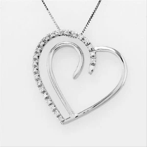 Collana Con Pendente Cuore Oro 18kt E Diamanti Vd68 O. Gr:5.33 Ct:0.11 - Bild 1 von 3