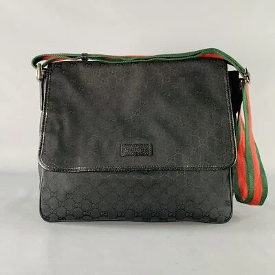 GUCCI Nero Rosso Verde Guccissima Monogramma Tela Borsa a Tracolla - Immagine 1 di 4