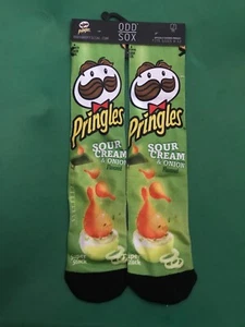 SOUR CREAM ONIONS PRINGLES NEW Crew Socks (FIT SIZE 6-11) ODD SOX  - Picture 1 of 2