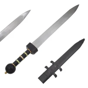 30 Zoll mittelalterlicher Krieger antiker römischer Legionär Gladius schwarzes Schwert mit Scheide - Bild 1 von 1