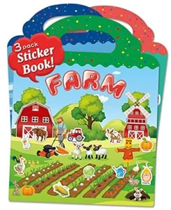 Benresive Reusable Sticker Book for Toddlers 2-4 Years, 3 farm+ocean+seasons - Picture 1 of 7
