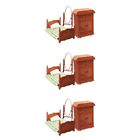 9 Pcs Doll House Bed Miniture Furniture Wooden Playset Miniature