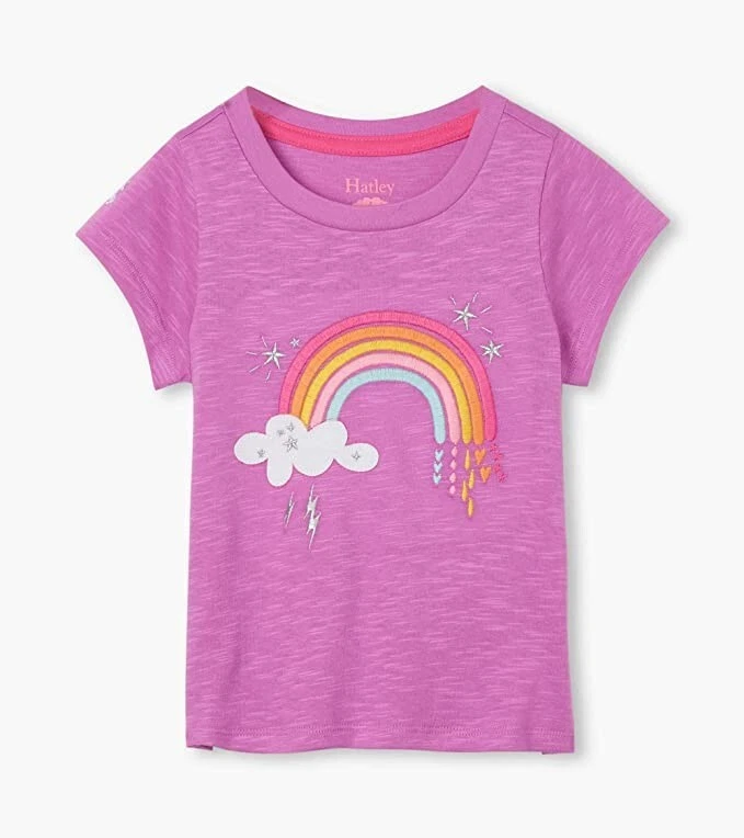 Футболка Hatley 300022 Kids Over The Rainbow Tie Back розовая 5 (Little Kids) - Изображение 1 из 2