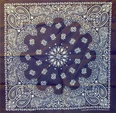 Nuevo Pañuelo Bufanda Pañuelo Paisley Azul Marino 22" 100% Algodón Hecho en EE. UU. Foto 1 de 3